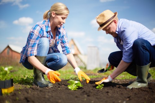 Recycling and waste separation for local landscaping materials